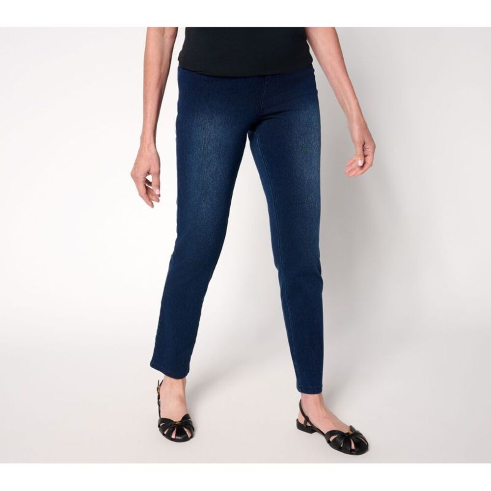 Adidas Women's Pants Sz S Tummy Control Prime Denim Jeans Blue A696419